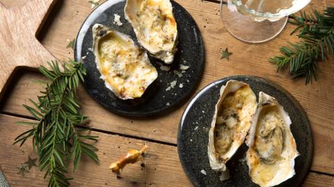 Gegratineerde oesters met parmigiano reggiano