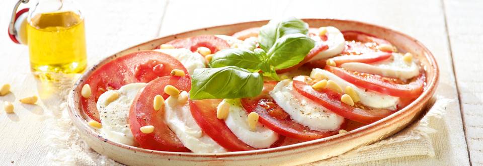 Carpaccio van tomaten met buffelmozzarella