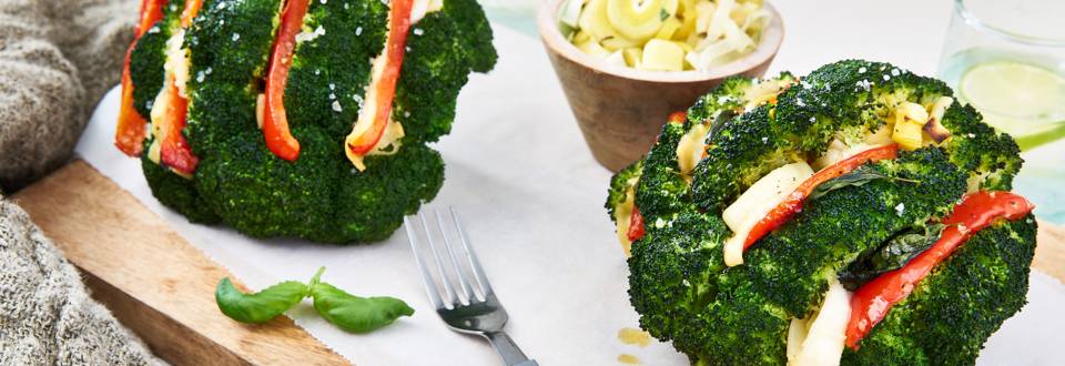 Geroosterde broccoli met prei en paprika
